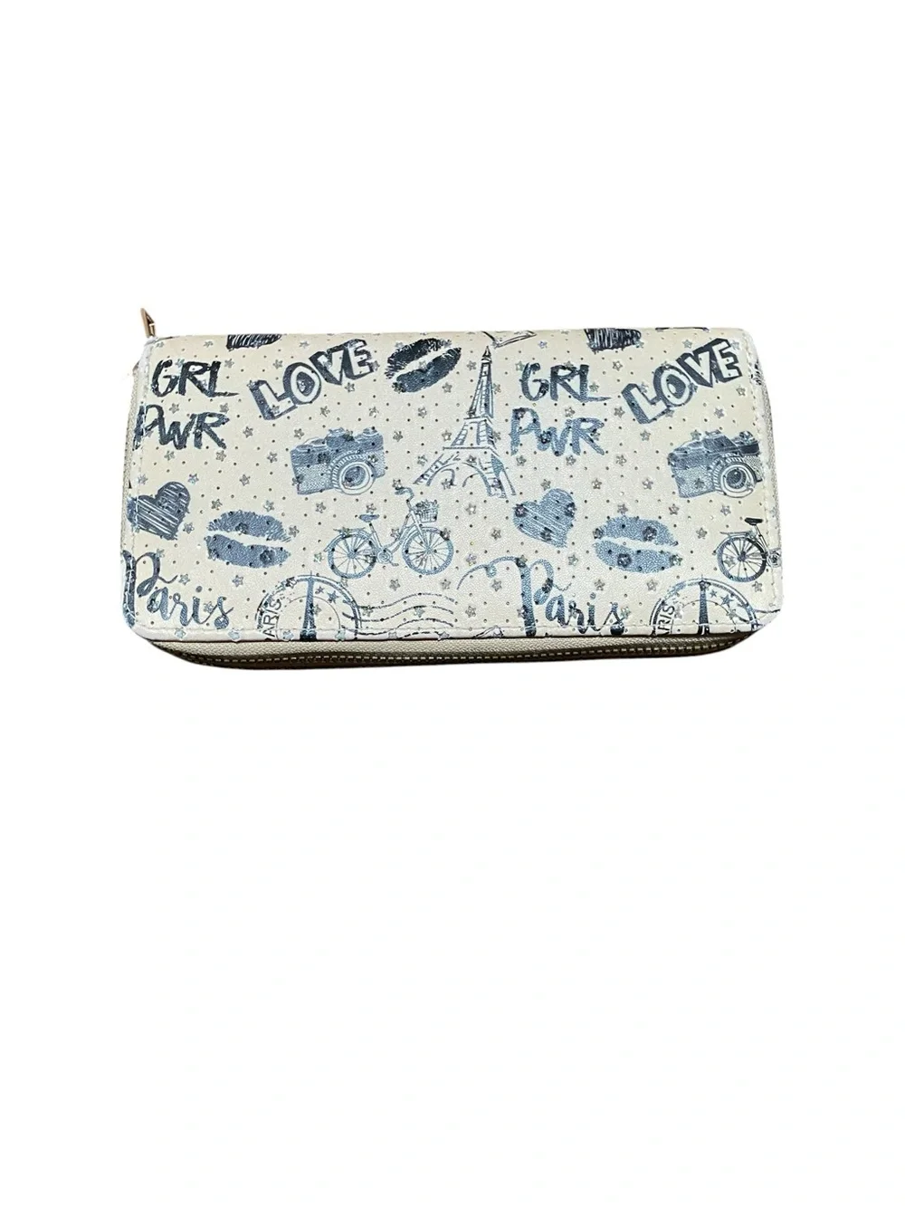 Glitter Paris Eiffel Tower Print Wallet